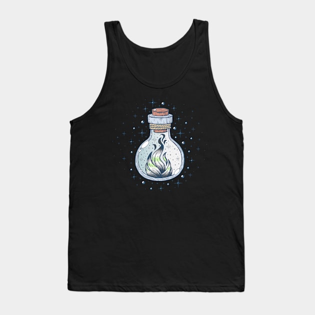 Agender Fire Occult Bottle LGBT Pride Flag Tank Top by Psitta